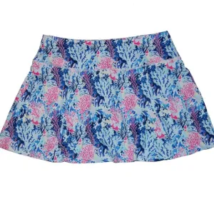 NWT Gottex Lifestyle Godet Skirt In Under The Sea Coral Skort XL