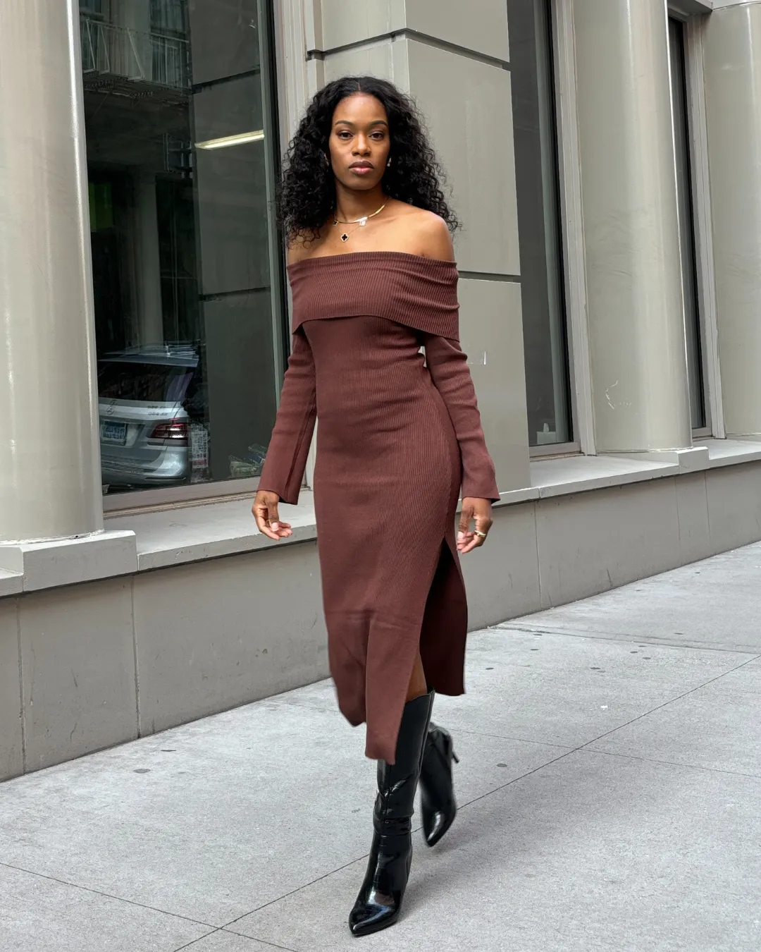 Off The Shoulder Midi Dress