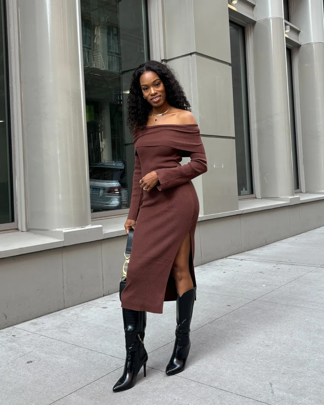Off The Shoulder Midi Dress