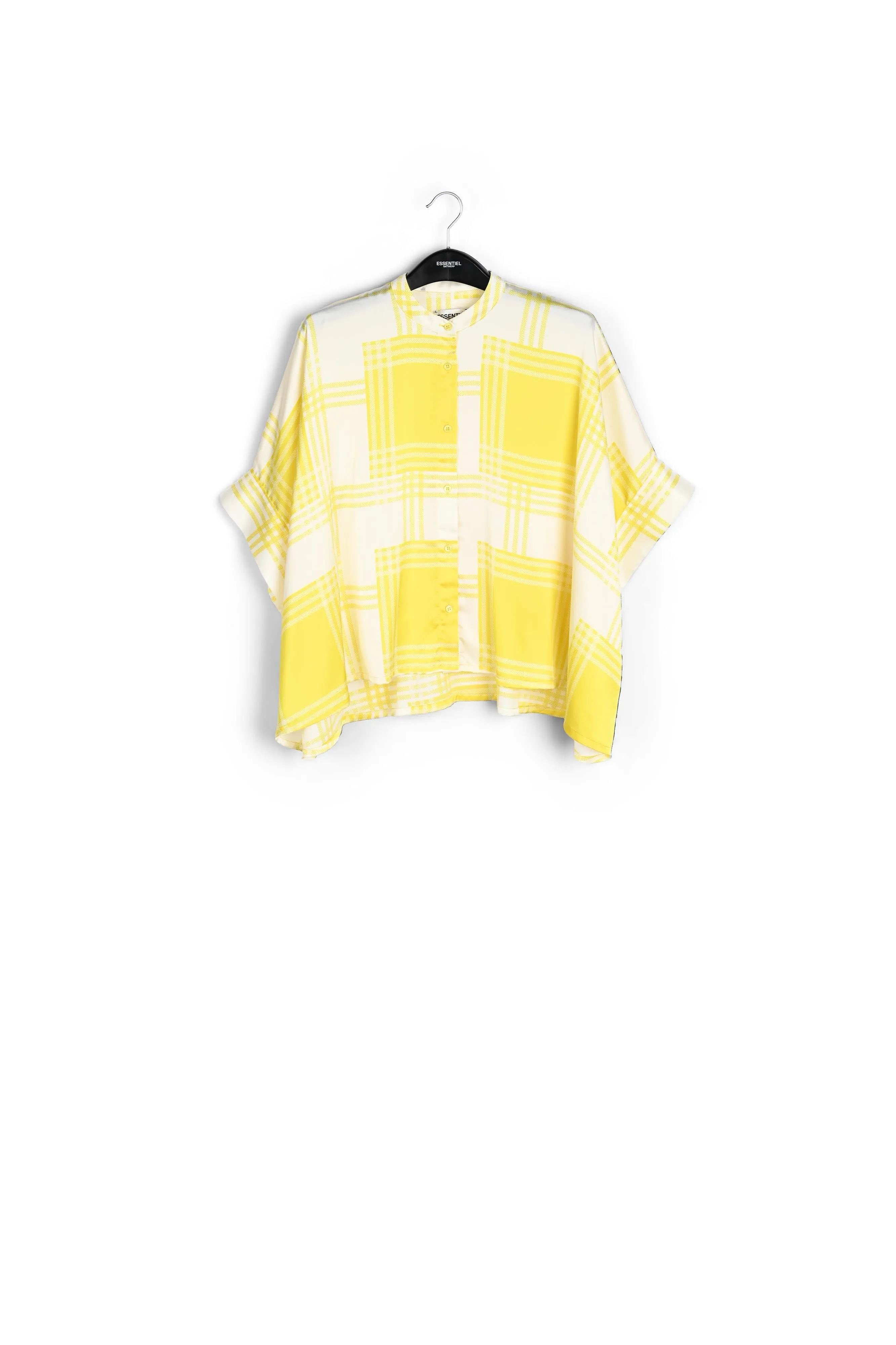 Off-white oversized shirt with yellow check motif
