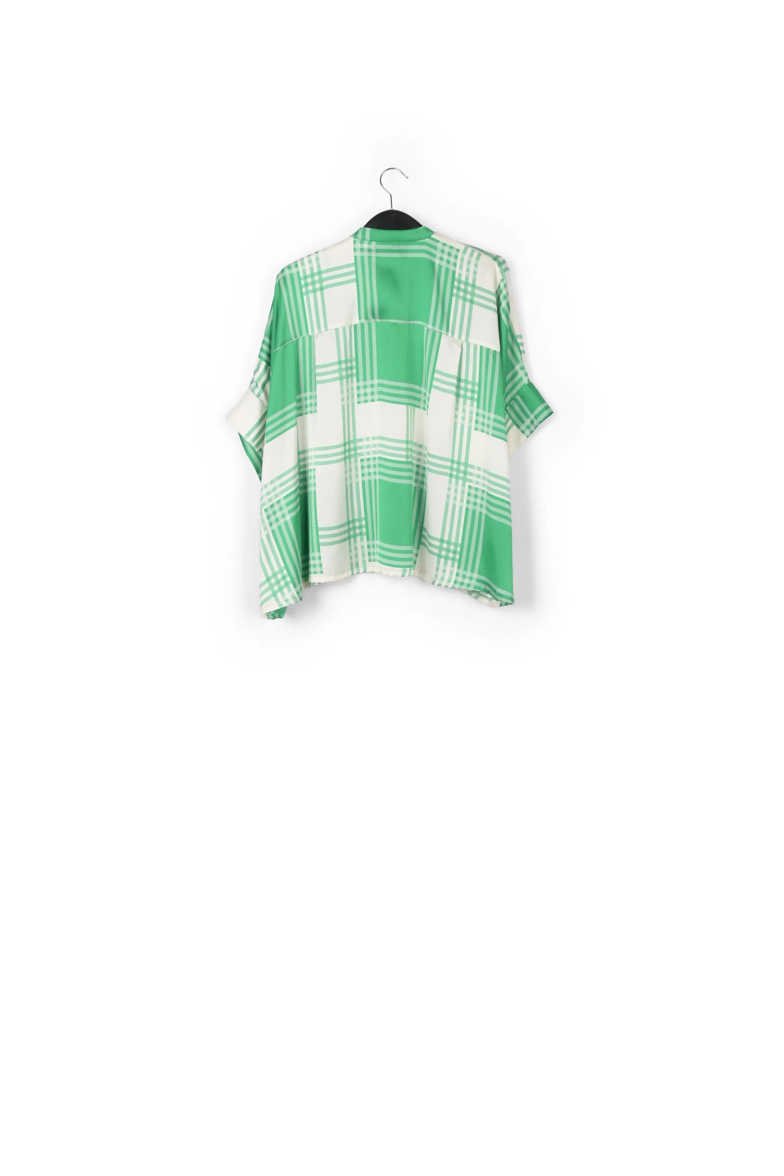 Off-white oversized shirt with yellow check motif
