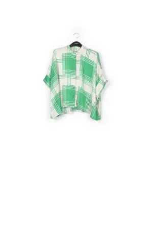 Off-white oversized shirt with yellow check motif