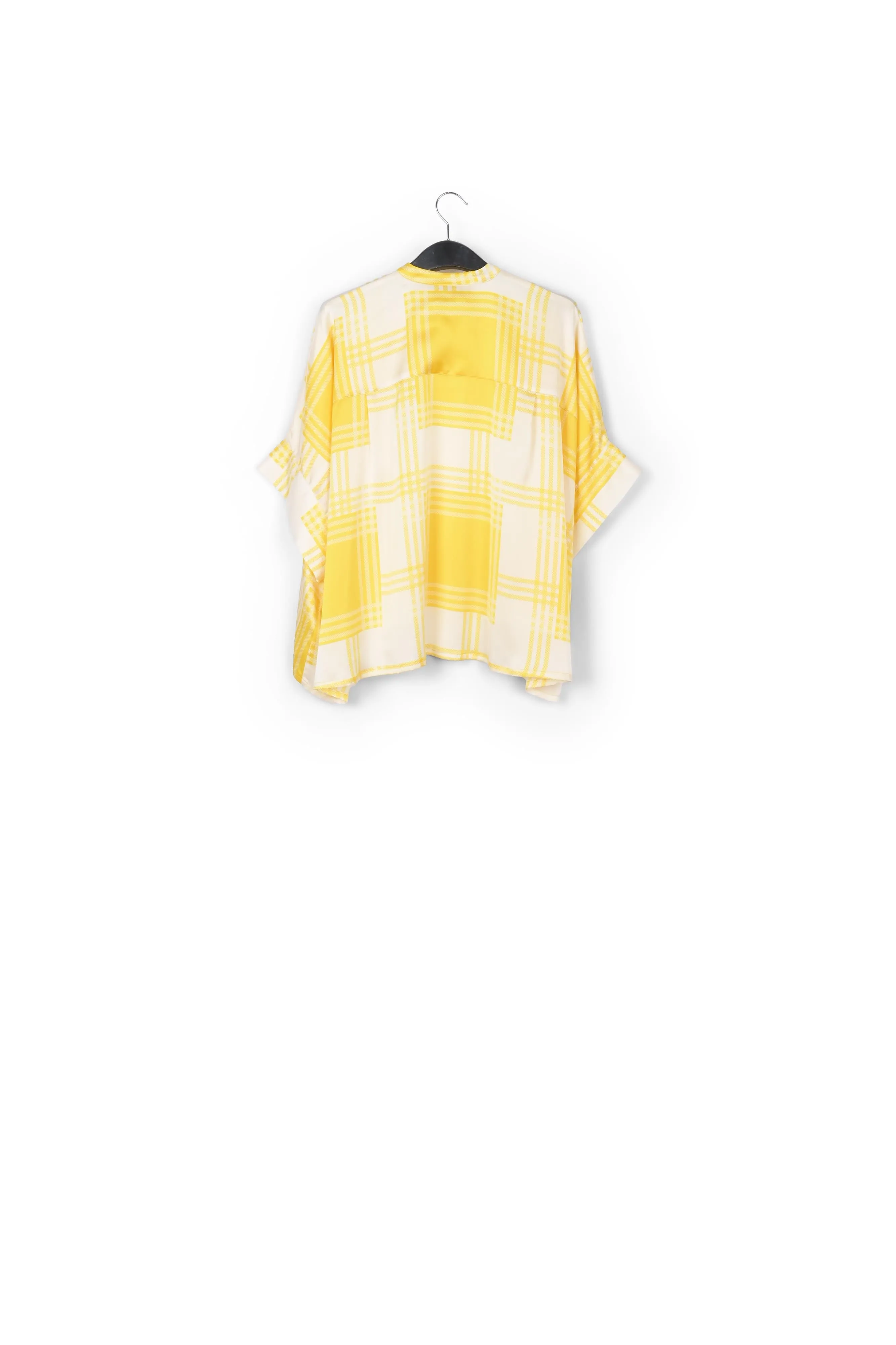 Off-white oversized shirt with yellow check motif