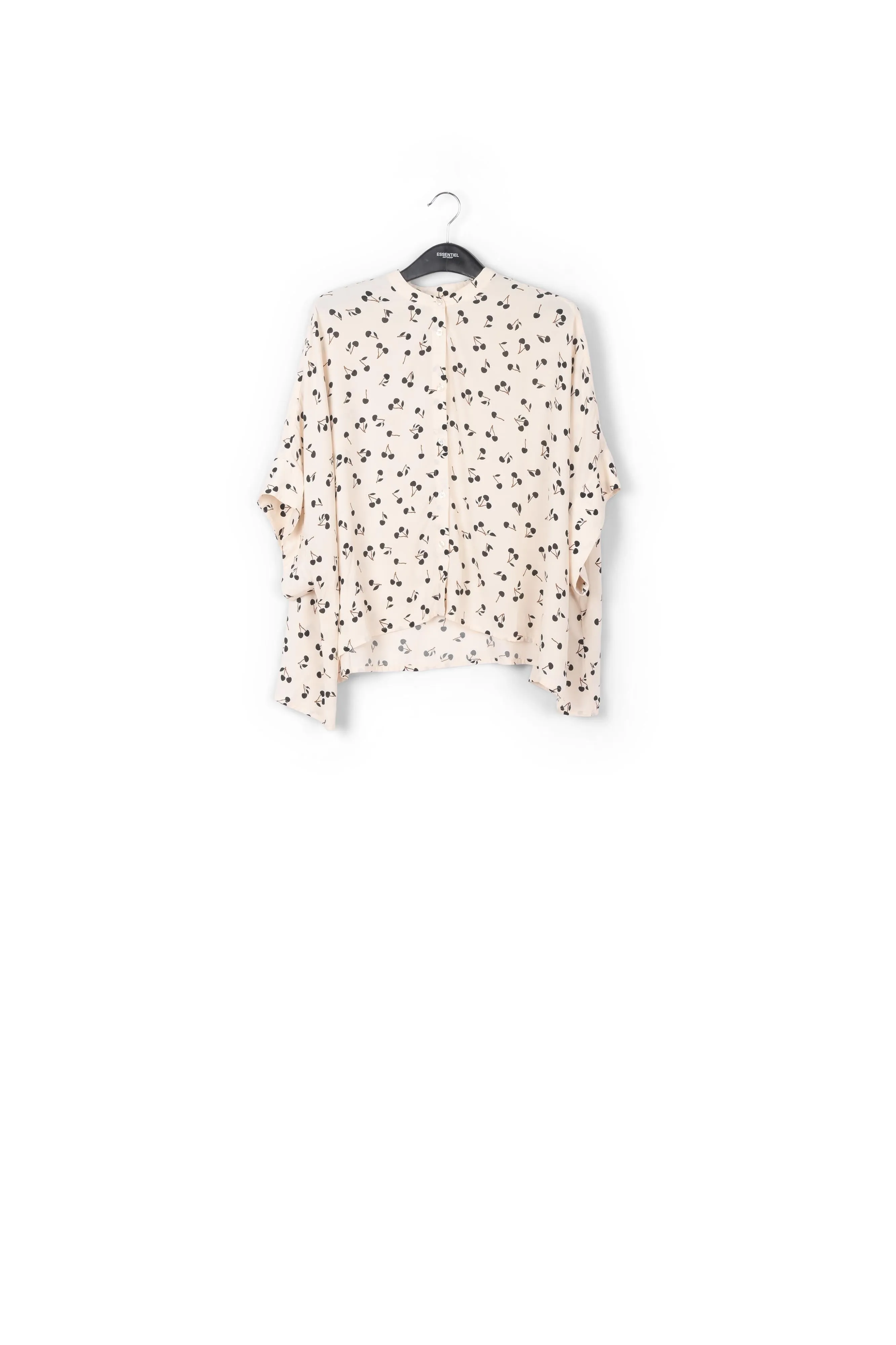Off-white oversized top with black cherries motif