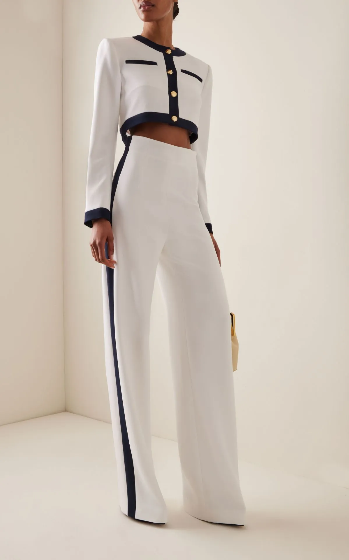 Office Siren Cropped Blazer Pants Suit