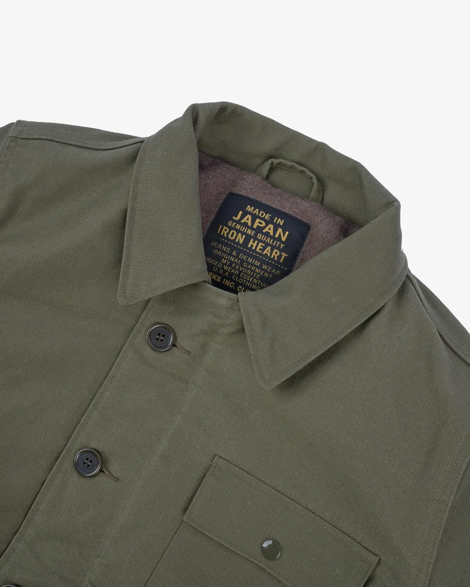 Oiled Whipcord A2 Deck Jacket - Army Green