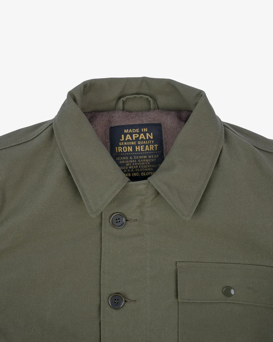 Oiled Whipcord A2 Deck Jacket - Army Green