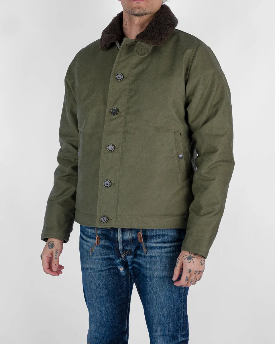 Oiled Whipcord N1 Deck Jacket - Army Green