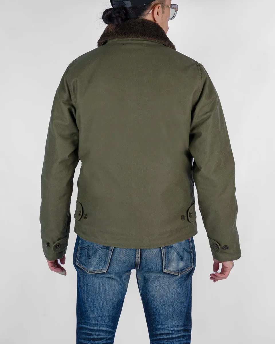 Oiled Whipcord N1 Deck Jacket - Army Green
