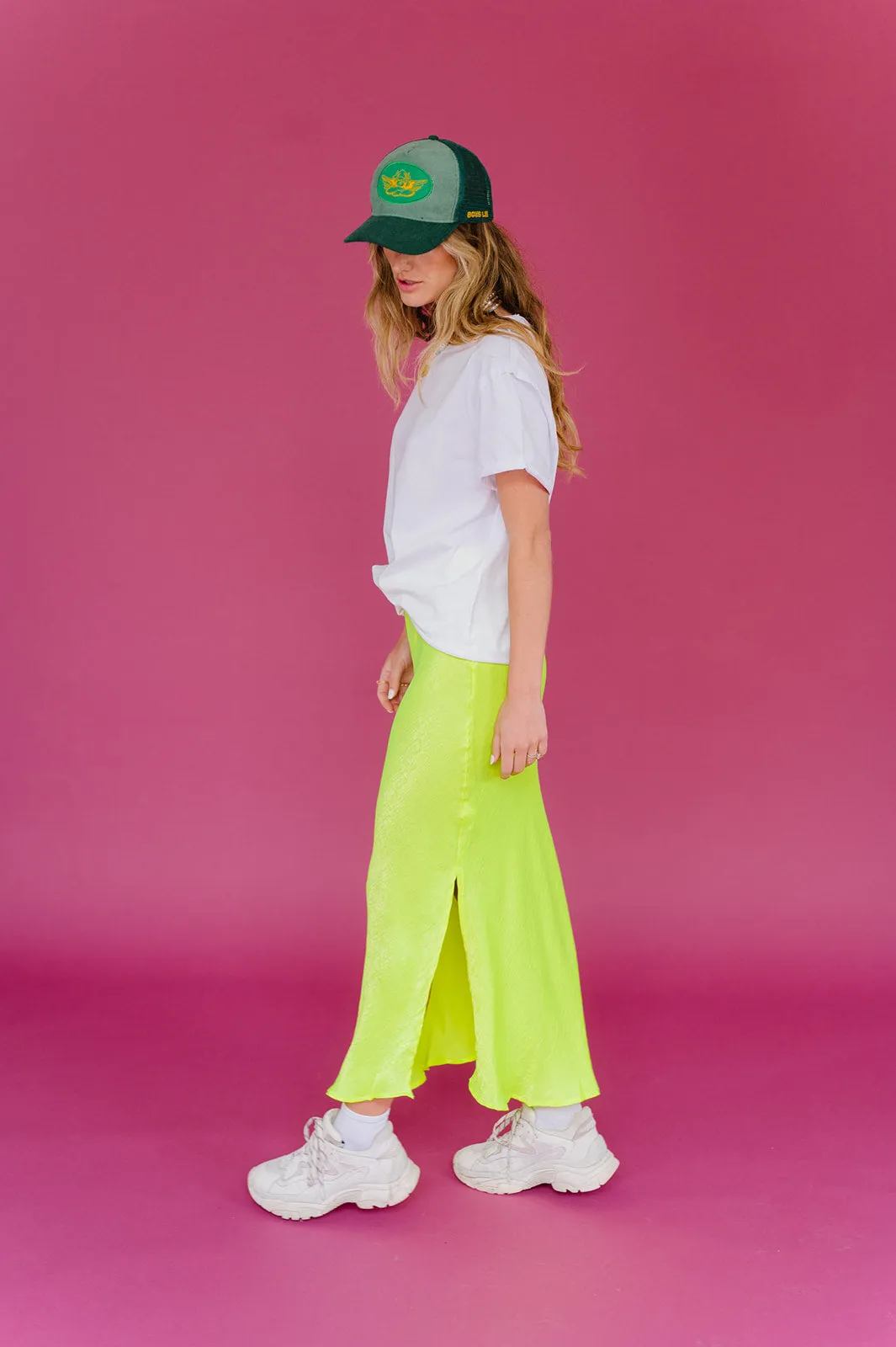On Edge Neon Midi Skirt