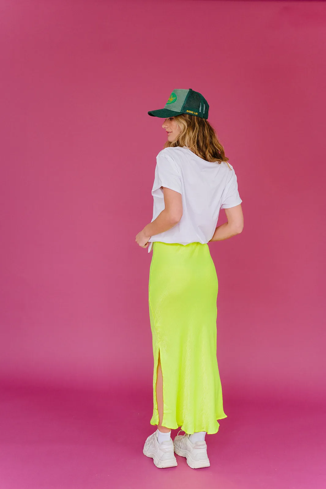 On Edge Neon Midi Skirt
