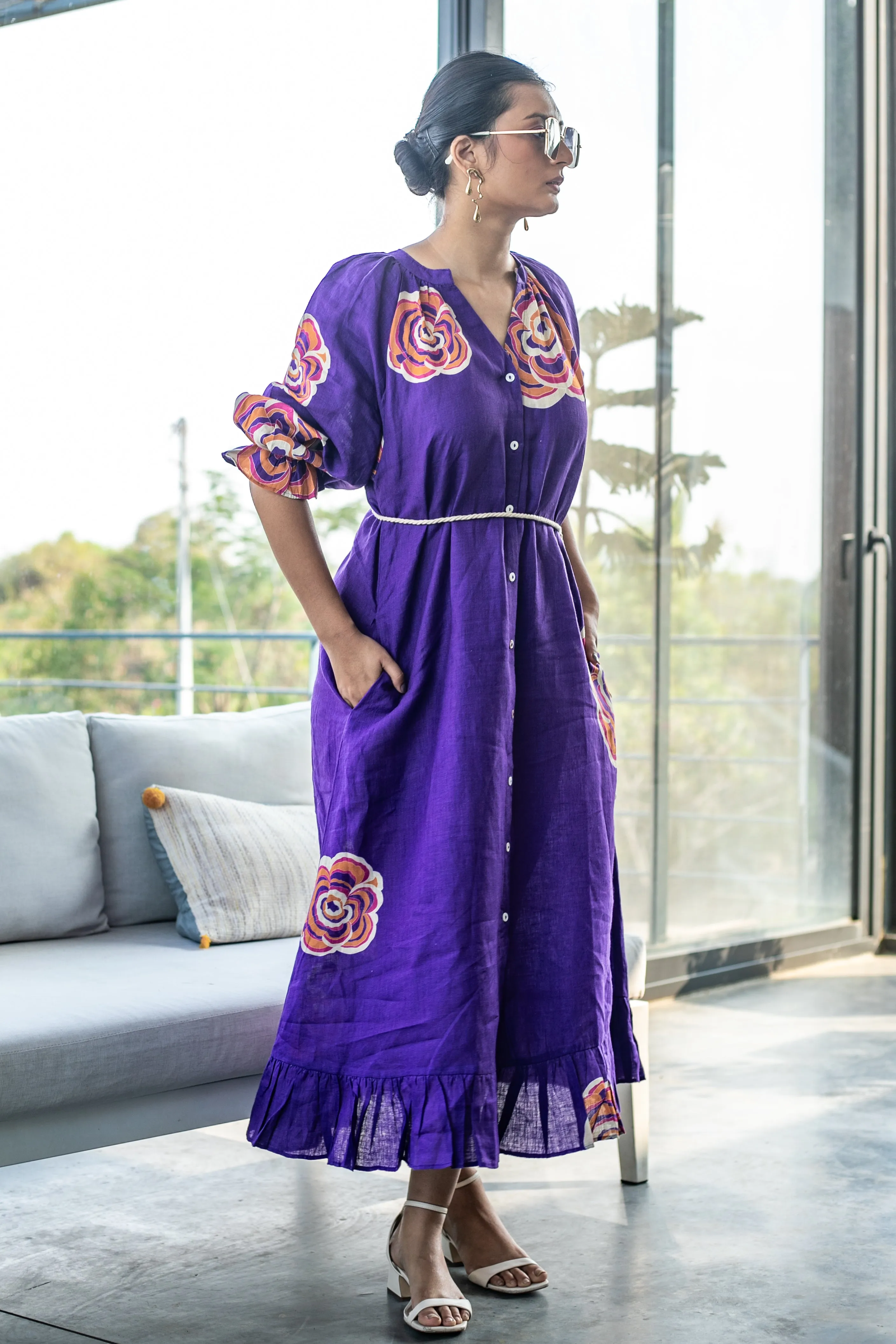 Orchid Mushroom Shirt Dress
