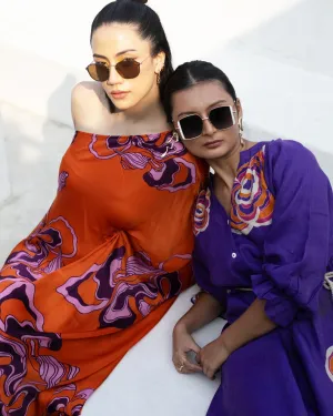 Orchid Mushroom Shirt Dress
