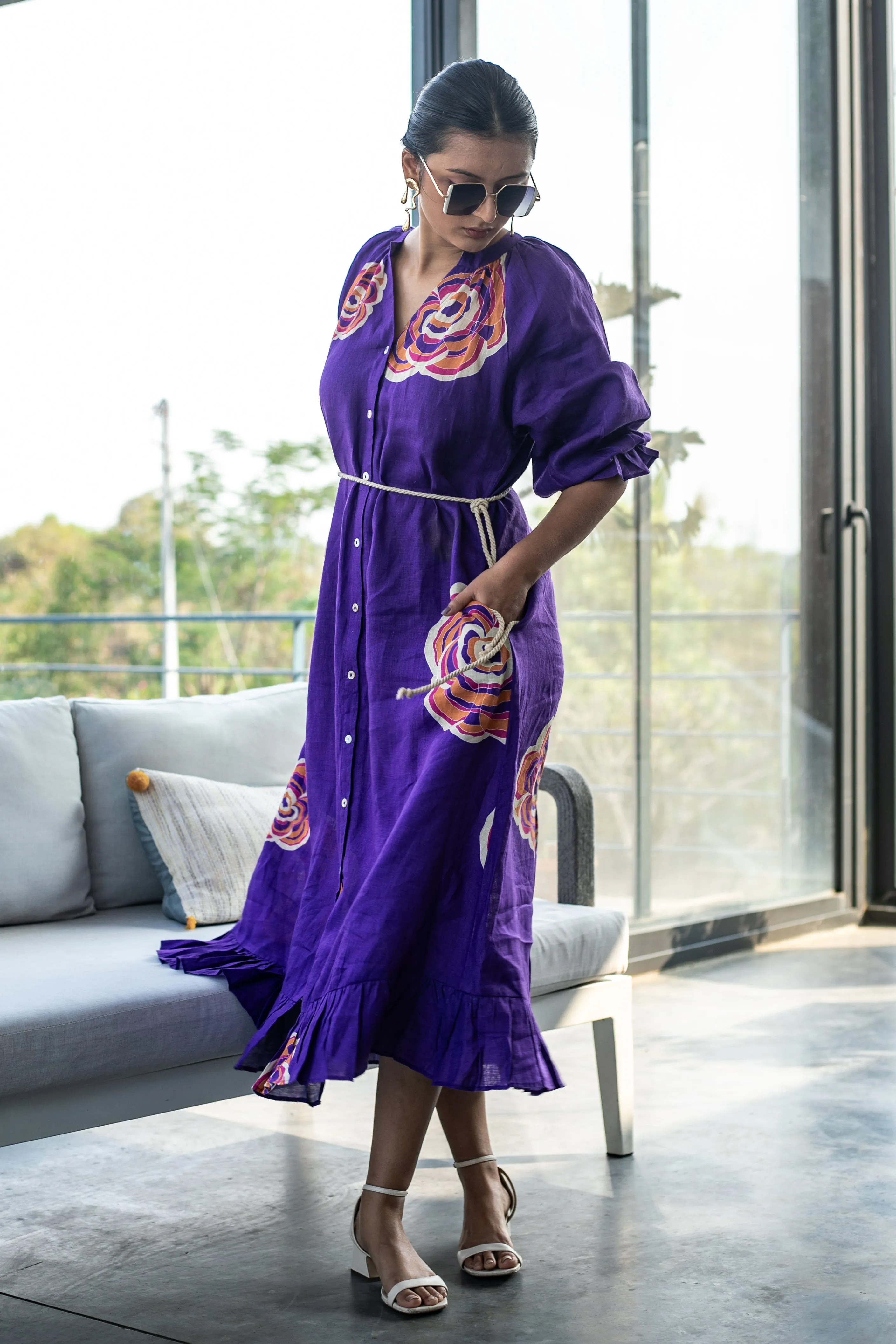 Orchid Mushroom Shirt Dress