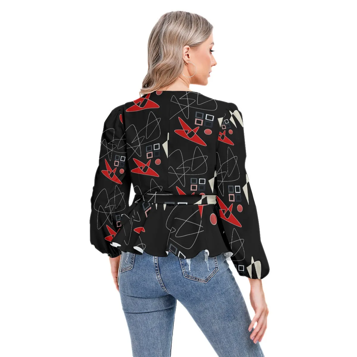 Origen Destination Women's Long-sleeve Flare Peplum blouse