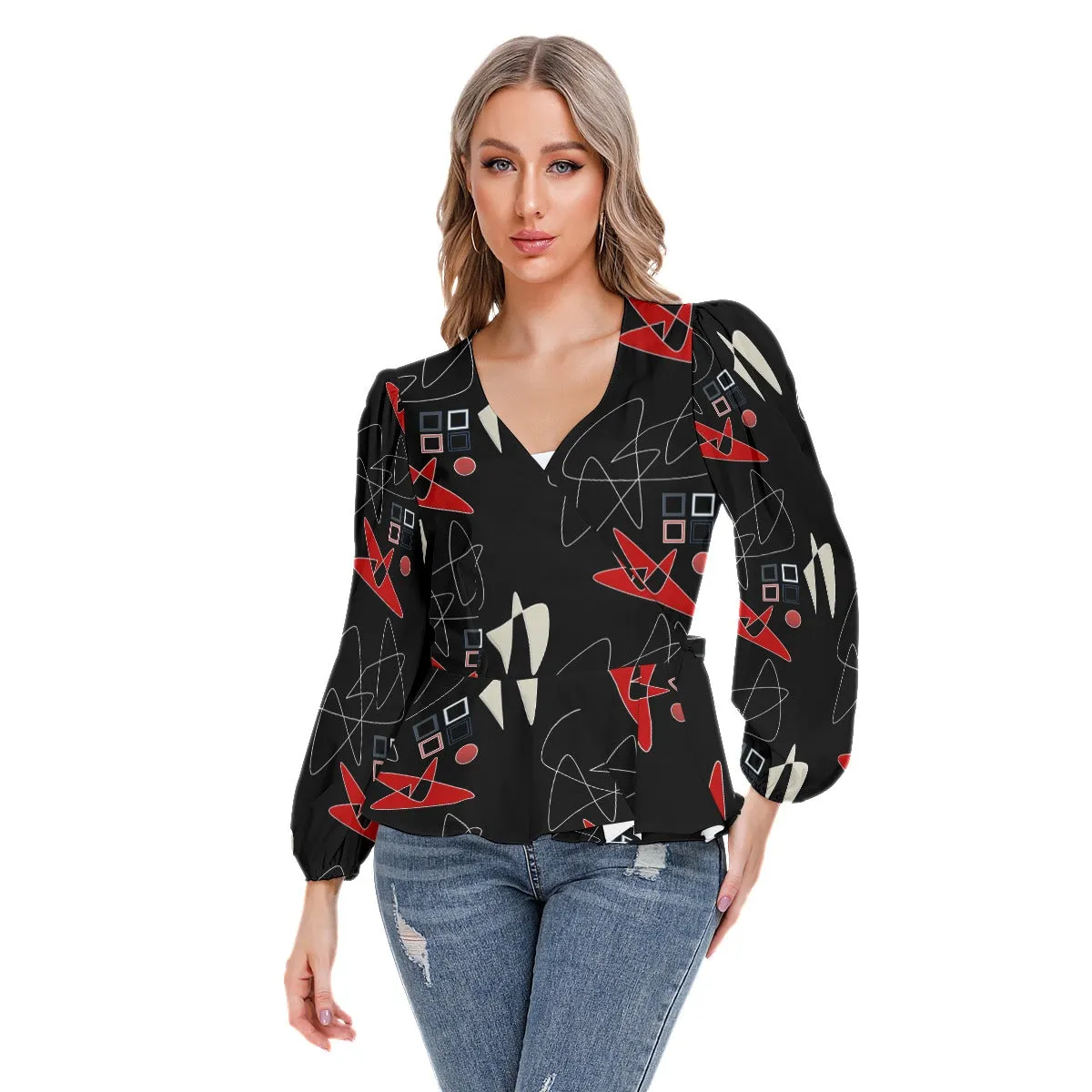 Origen Destination Women's Long-sleeve Flare Peplum blouse