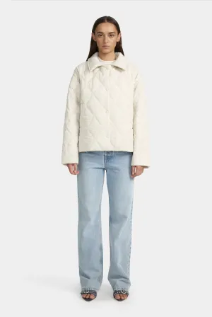 OWNLEY Quinton Cropped Quilted Jacket - Cream