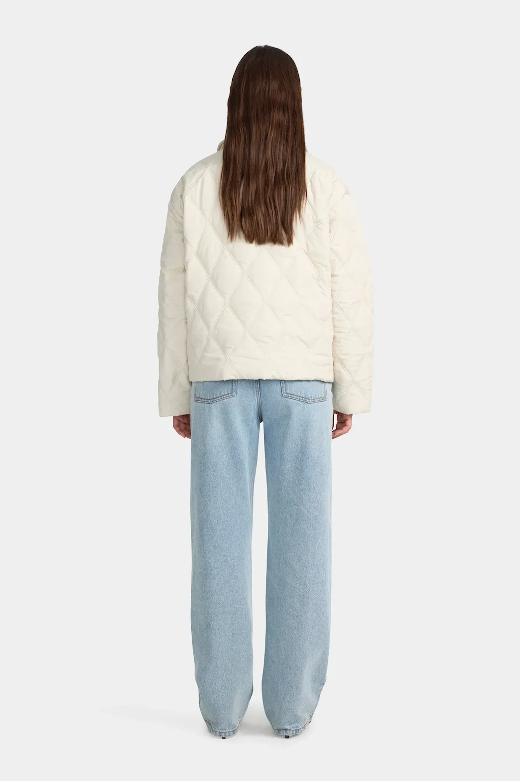 OWNLEY Quinton Cropped Quilted Jacket - Cream