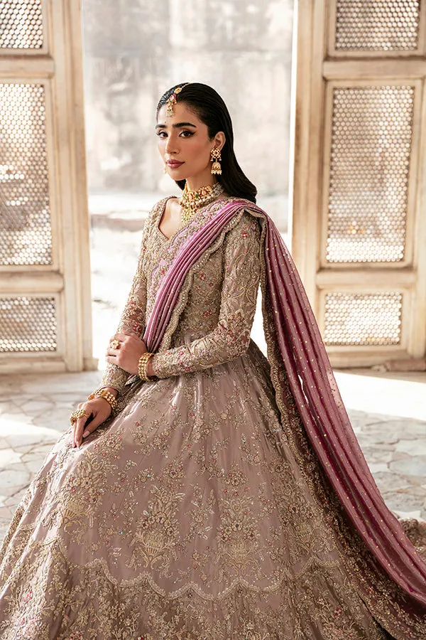 Pakistani Bridal Outfit in Pishwas Frock Lehenga Style