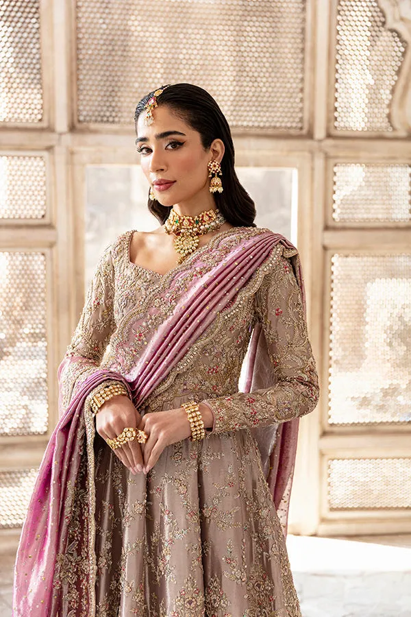 Pakistani Bridal Outfit in Pishwas Frock Lehenga Style