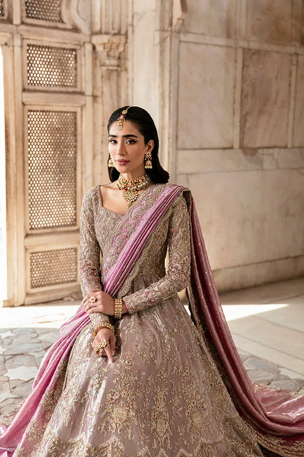 Pakistani Bridal Outfit in Pishwas Frock Lehenga Style