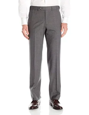 Palm Beach Wool/Poly Md Grey Flat Front Expander Pant Big and Tall