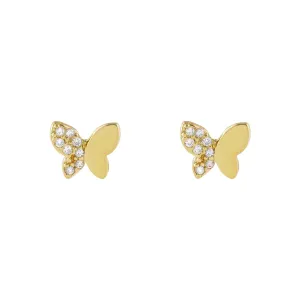 Pavé x Solid Butterfly Stud Earring