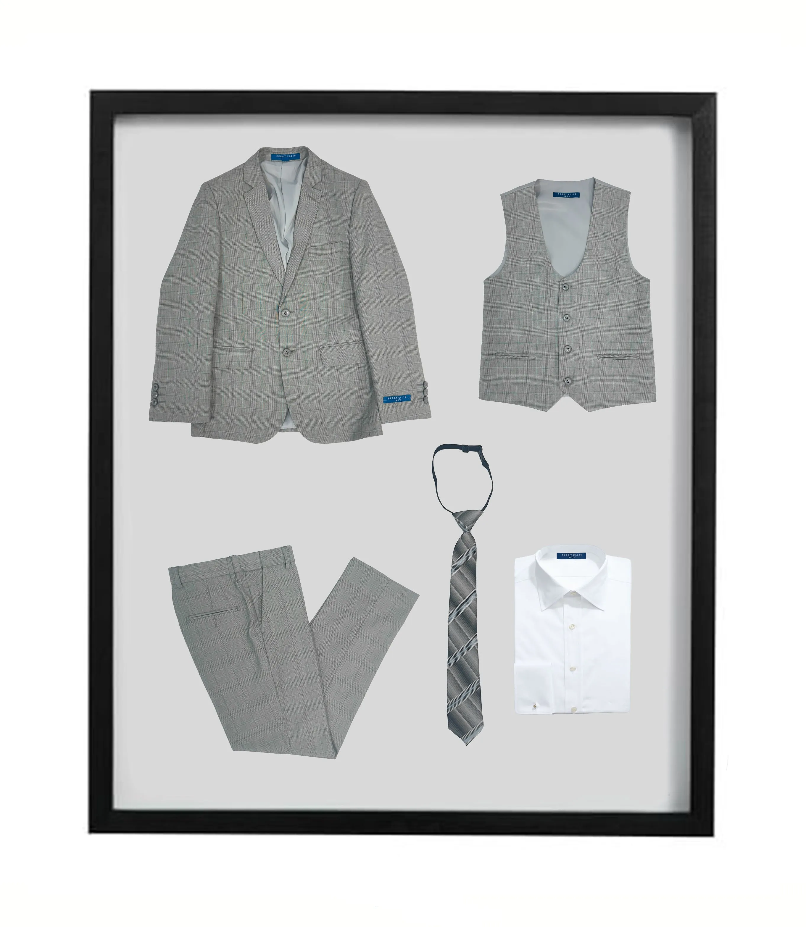 Perry Ellis Boy's 5pc Glen Plaid Suit