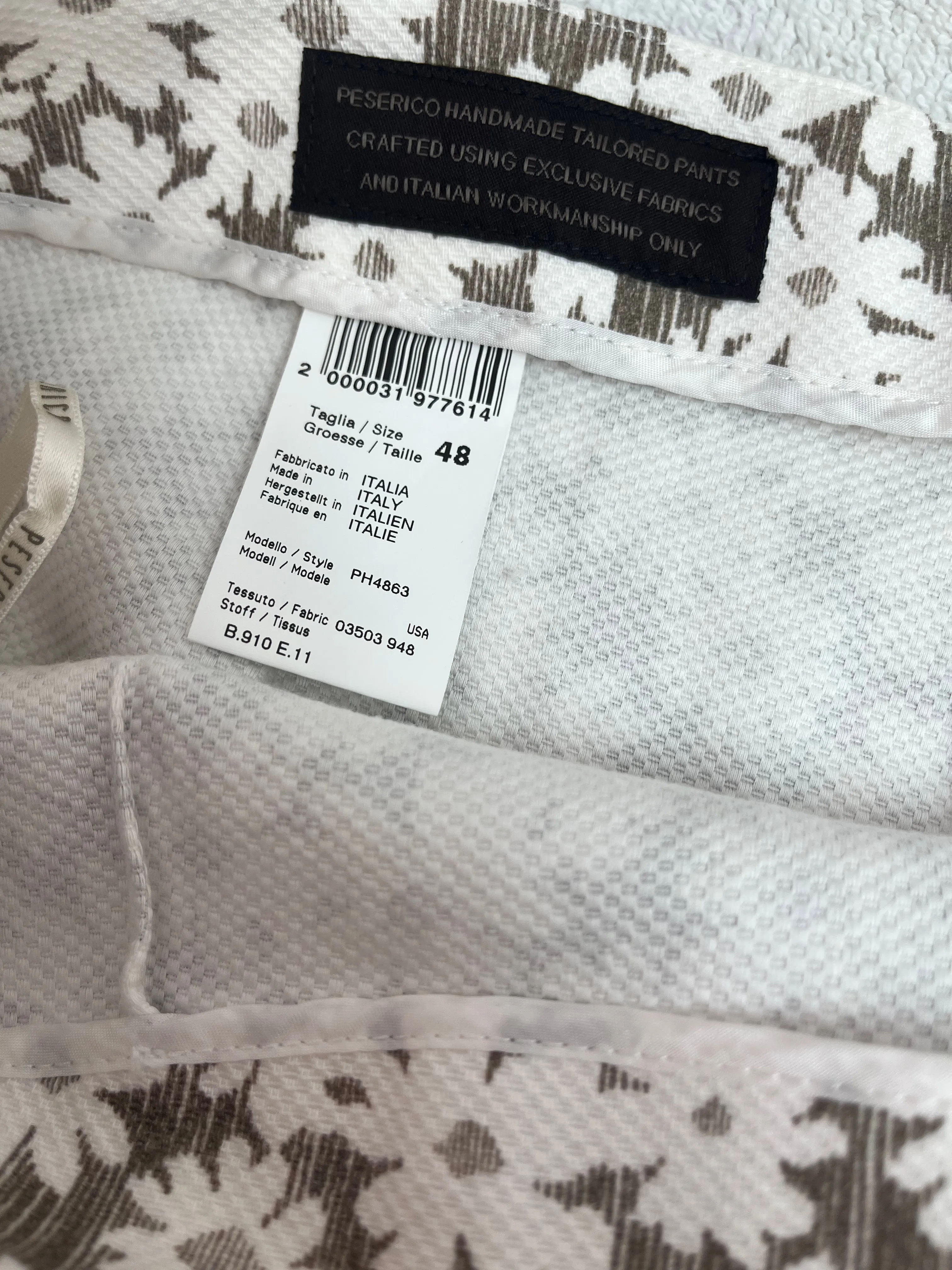 Peserico Sign -- Grey Creme Floral Print Crop Pants -- 48 / US Medium