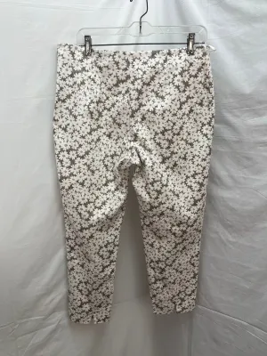 Peserico Sign -- Grey Creme Floral Print Crop Pants -- 48 / US Medium