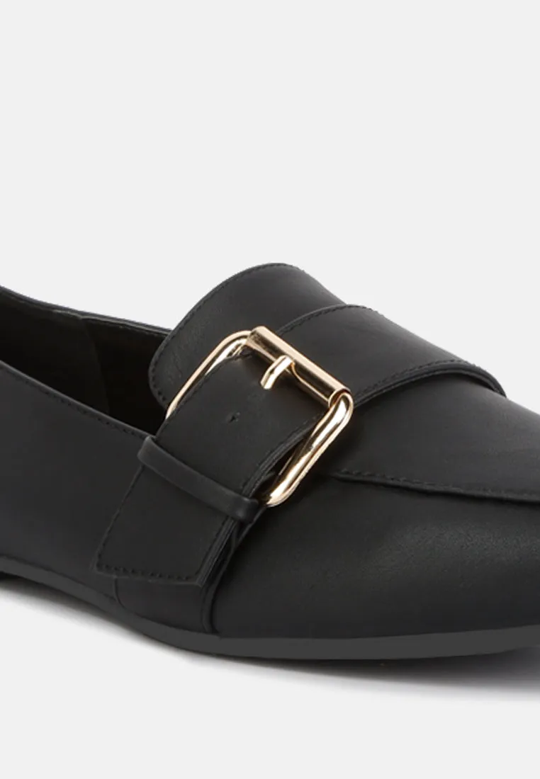 Pin Buckle Detail Loafers