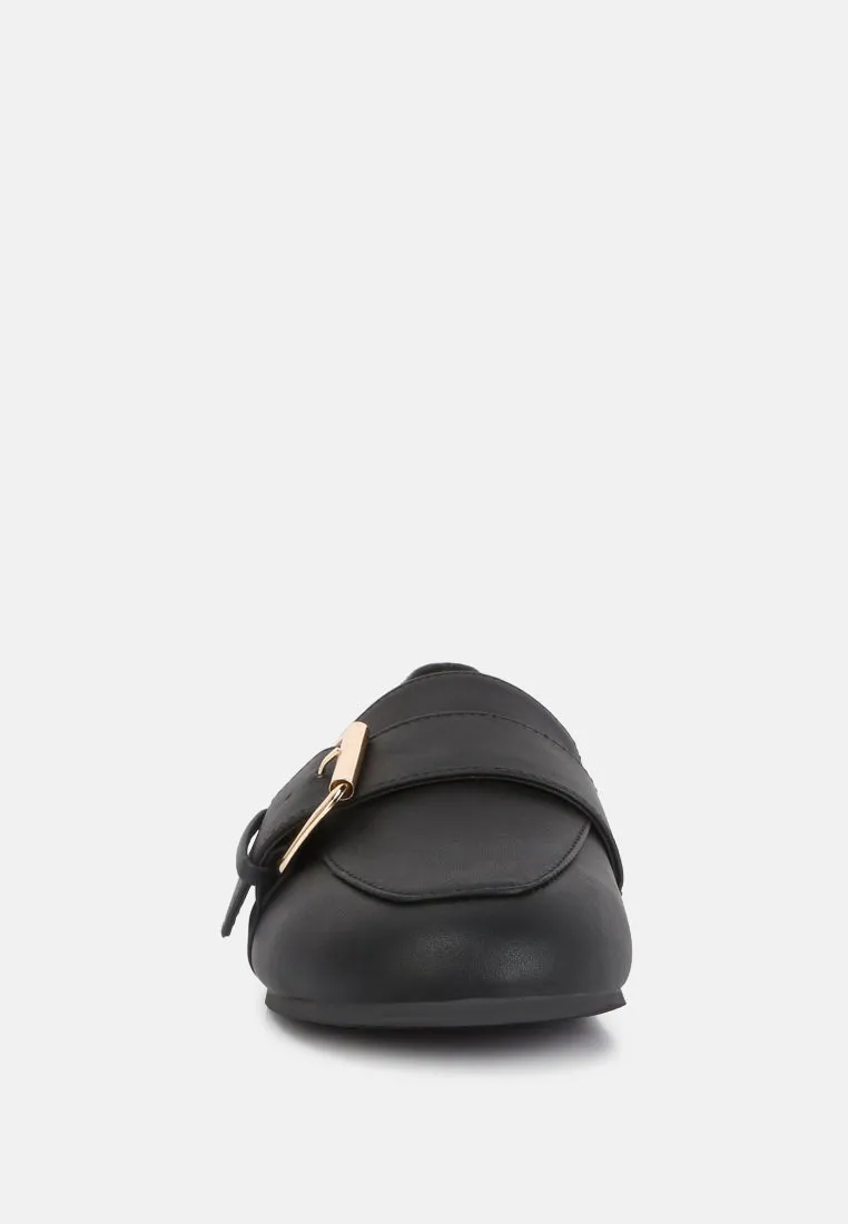 Pin Buckle Detail Loafers
