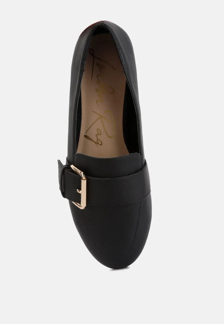 Pin Buckle Detail Loafers