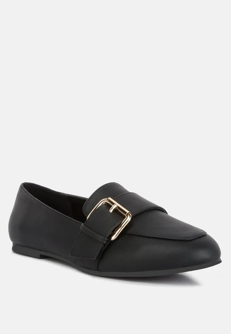 Pin Buckle Detail Loafers