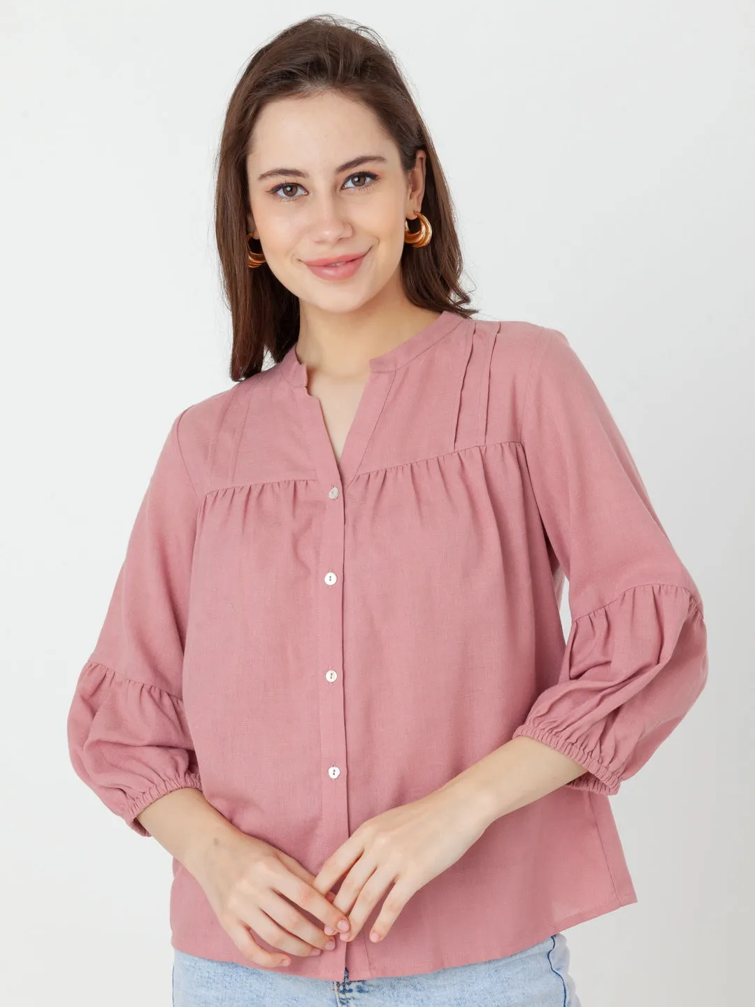 Pink Solid Regular Top