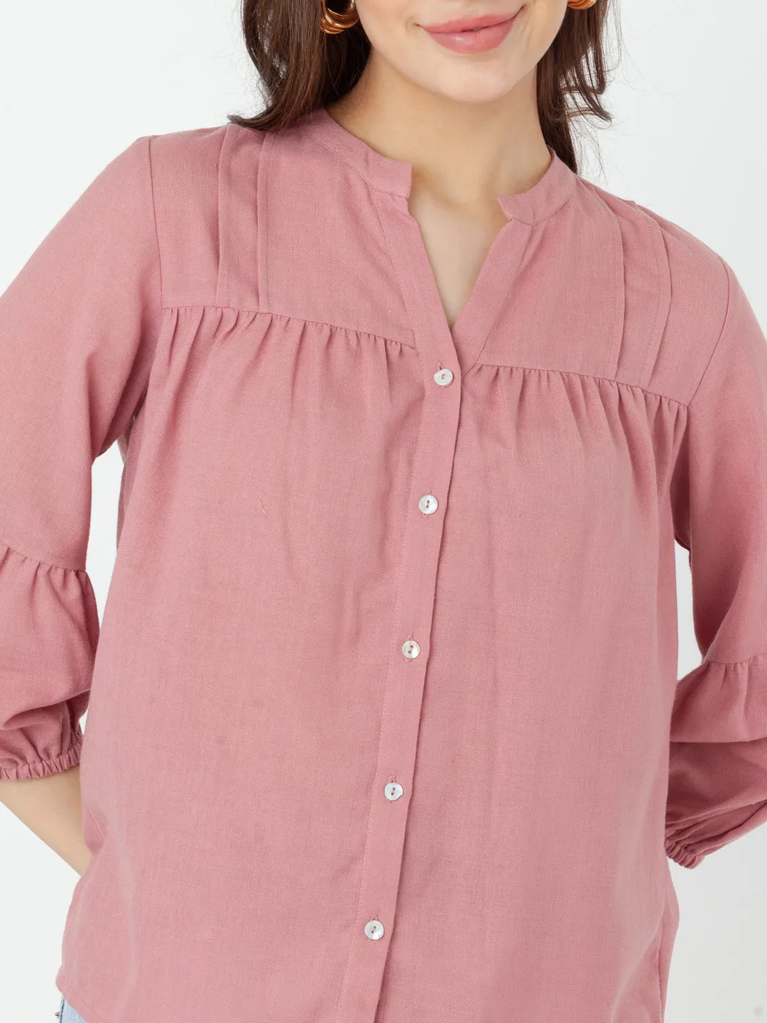 Pink Solid Regular Top