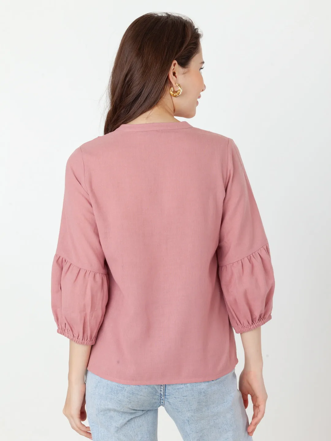 Pink Solid Regular Top