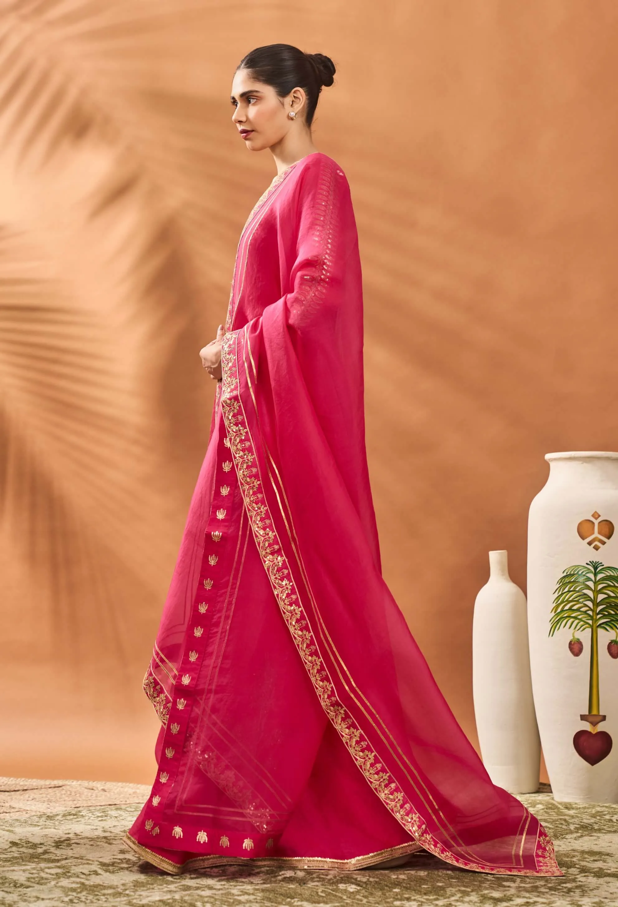 Pink trikone sharara set
