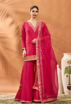 Pink trikone sharara set