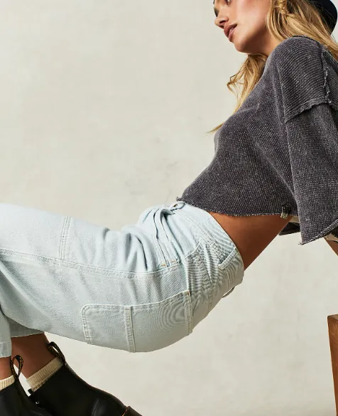 Piper Midrise Crop Wide Leg Bleach Bloom