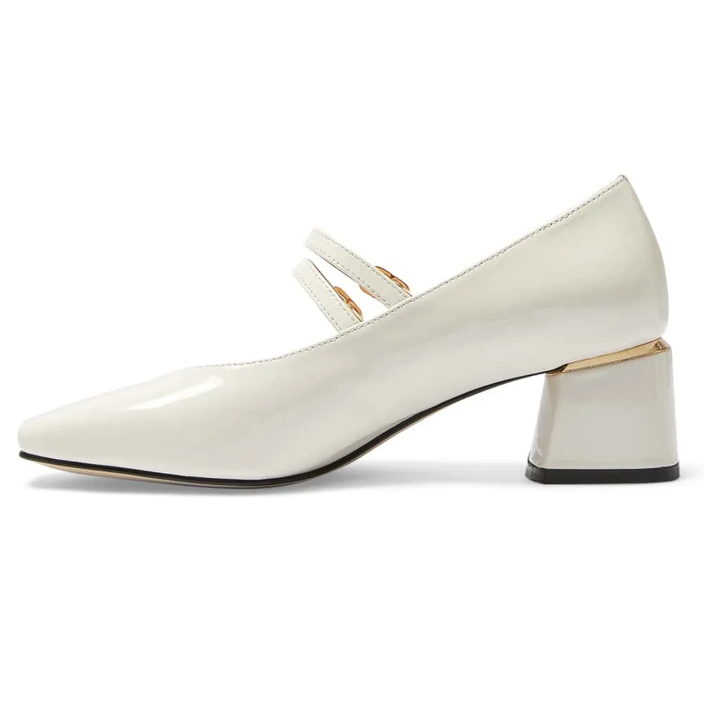 Pisa Heel in Ivory Patent