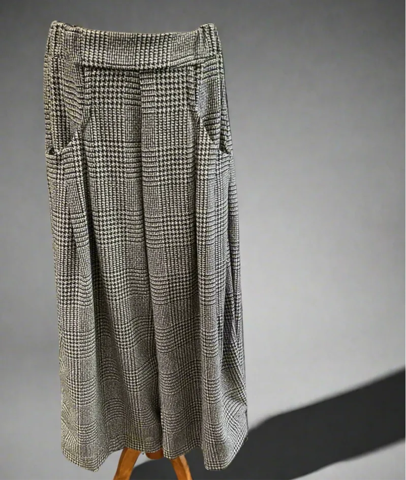 Pocket Pants - CHECKED - BLACK, WHITE AND GREY