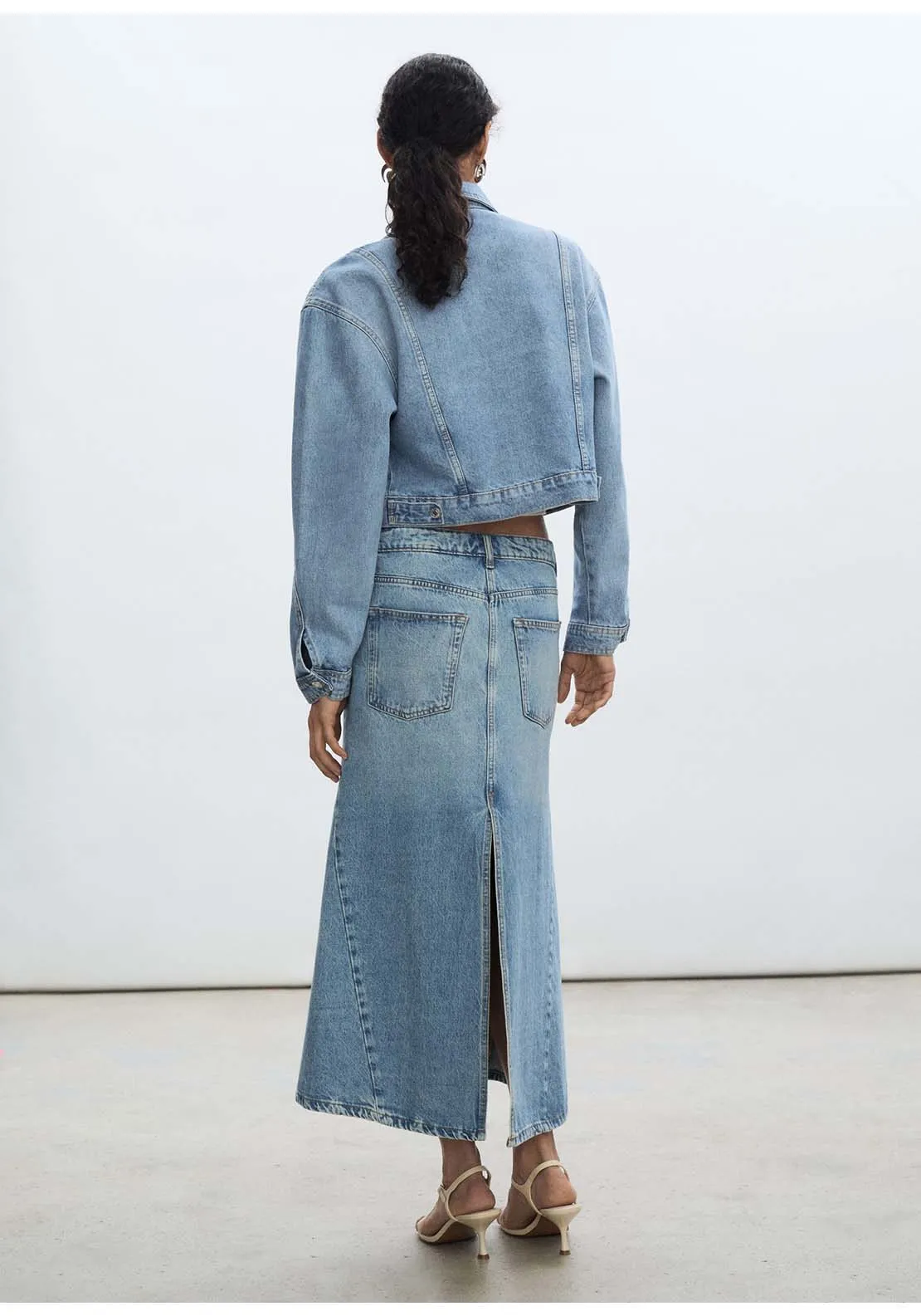 Pocketed denim jacket - Open Blue