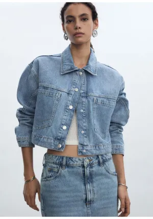 Pocketed denim jacket - Open Blue