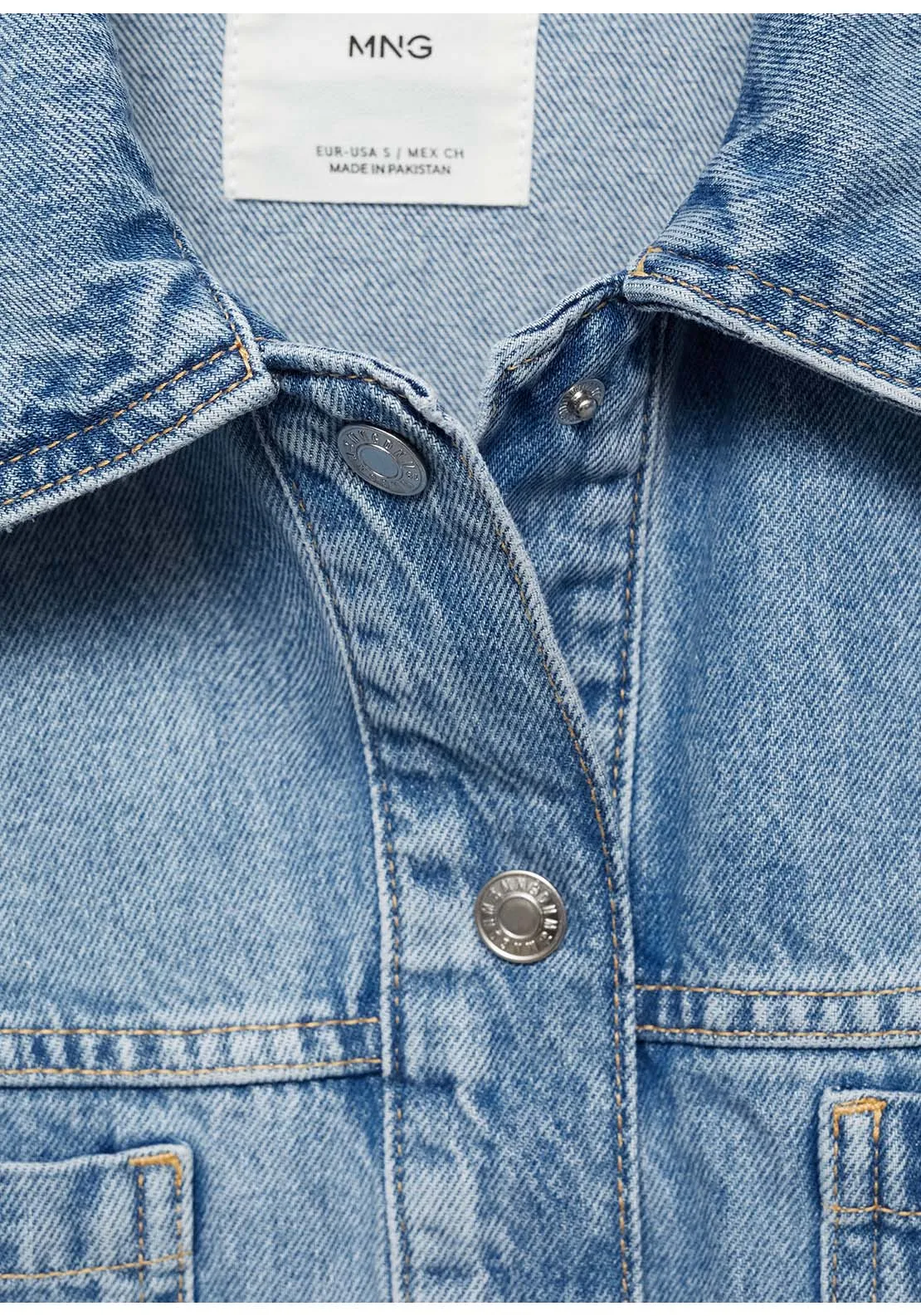 Pocketed denim jacket - Open Blue