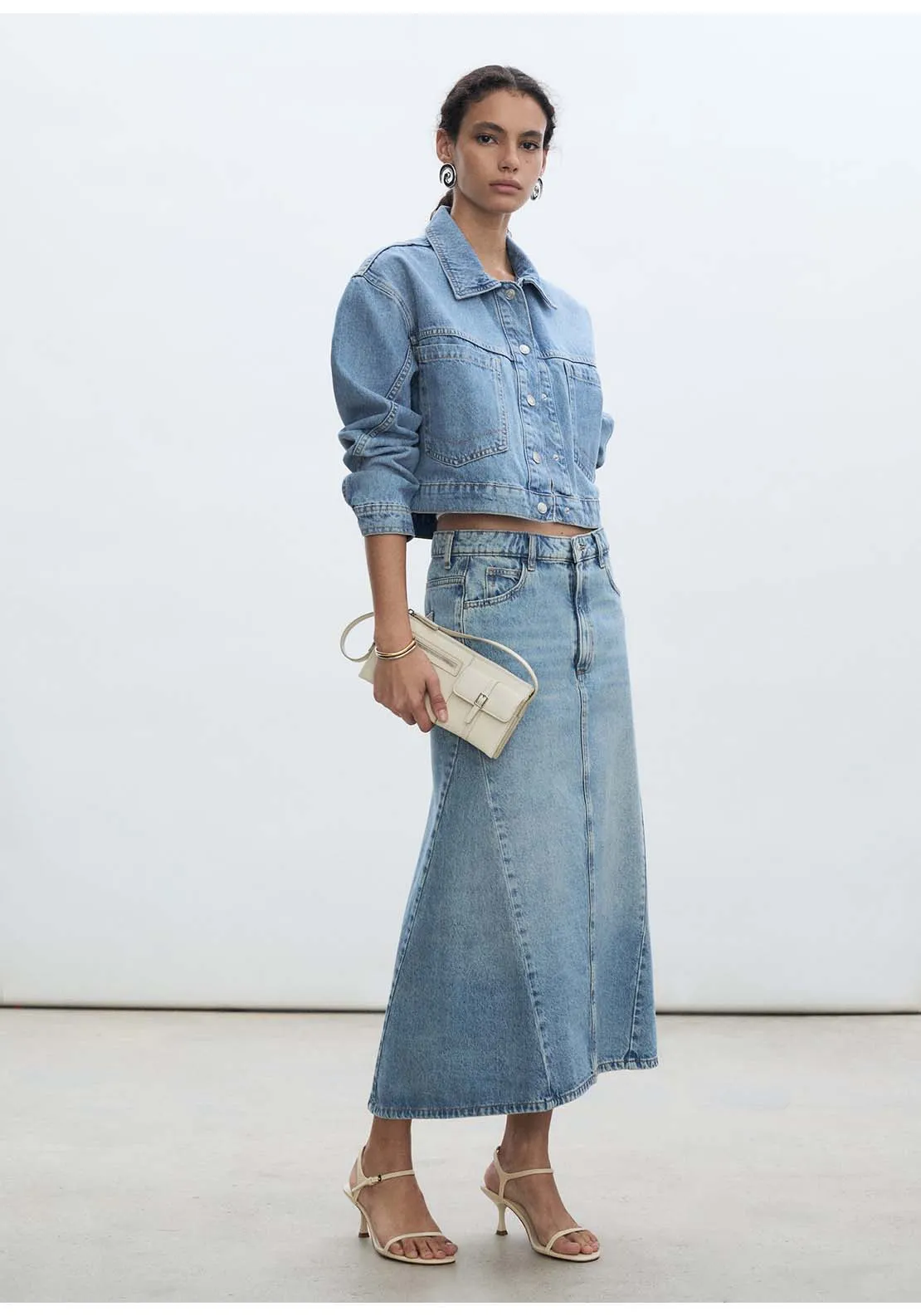 Pocketed denim jacket - Open Blue