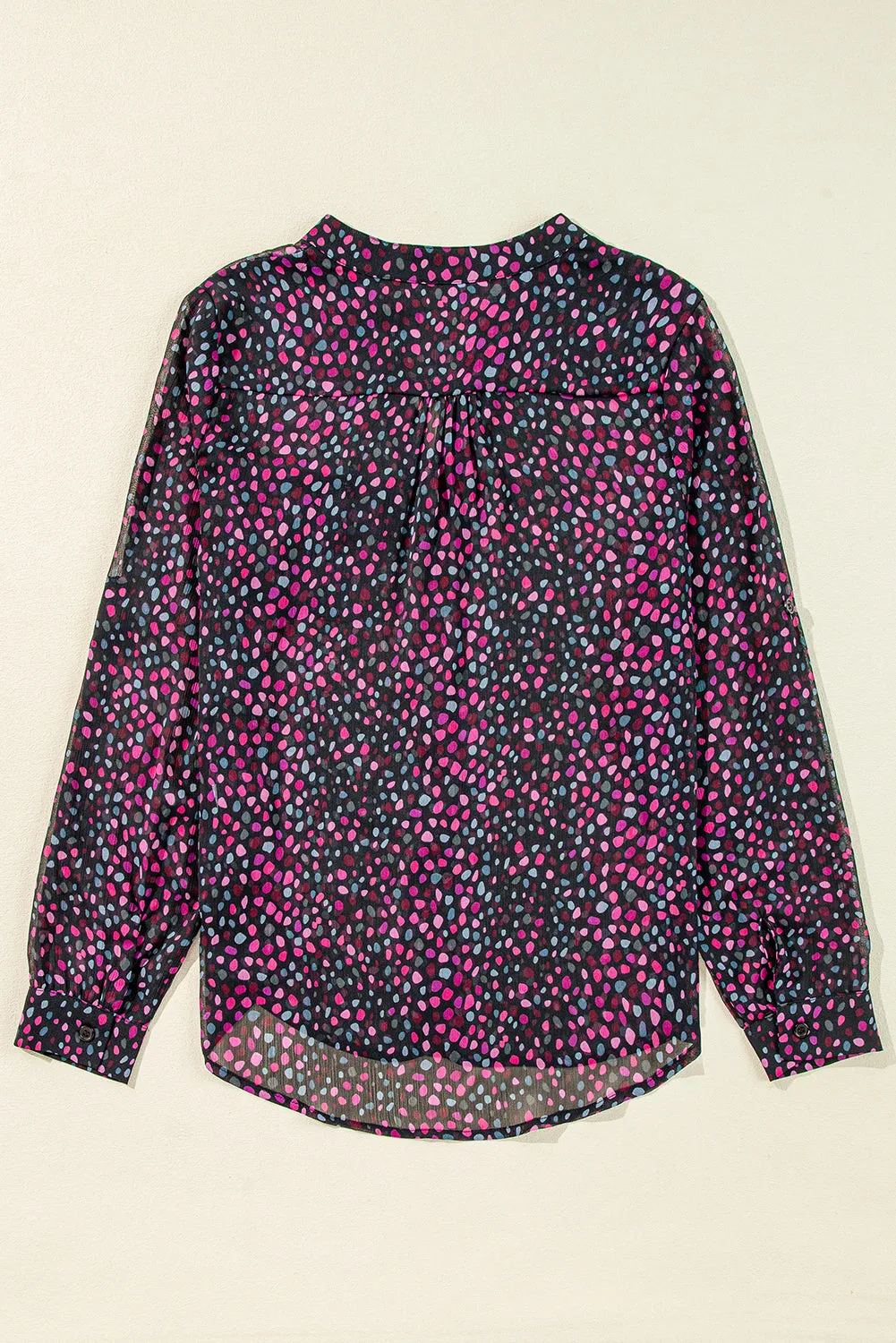Polka Dot Buttoned Casual Shirt