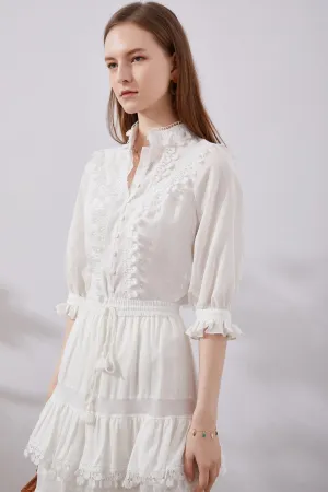Polly Linen Top - White