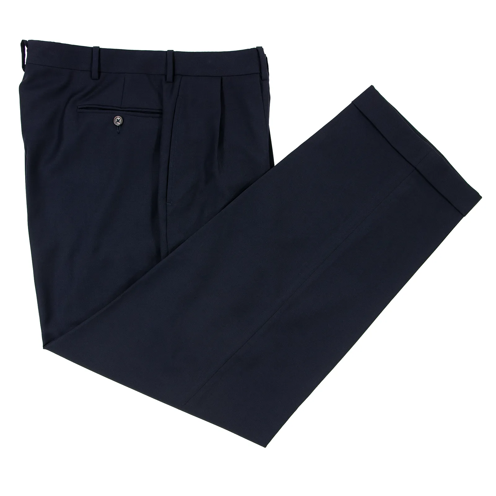 Polo Ralph Lauren Navy Blue Wool Twill Unlined Pleated Front Dress Pants 36W