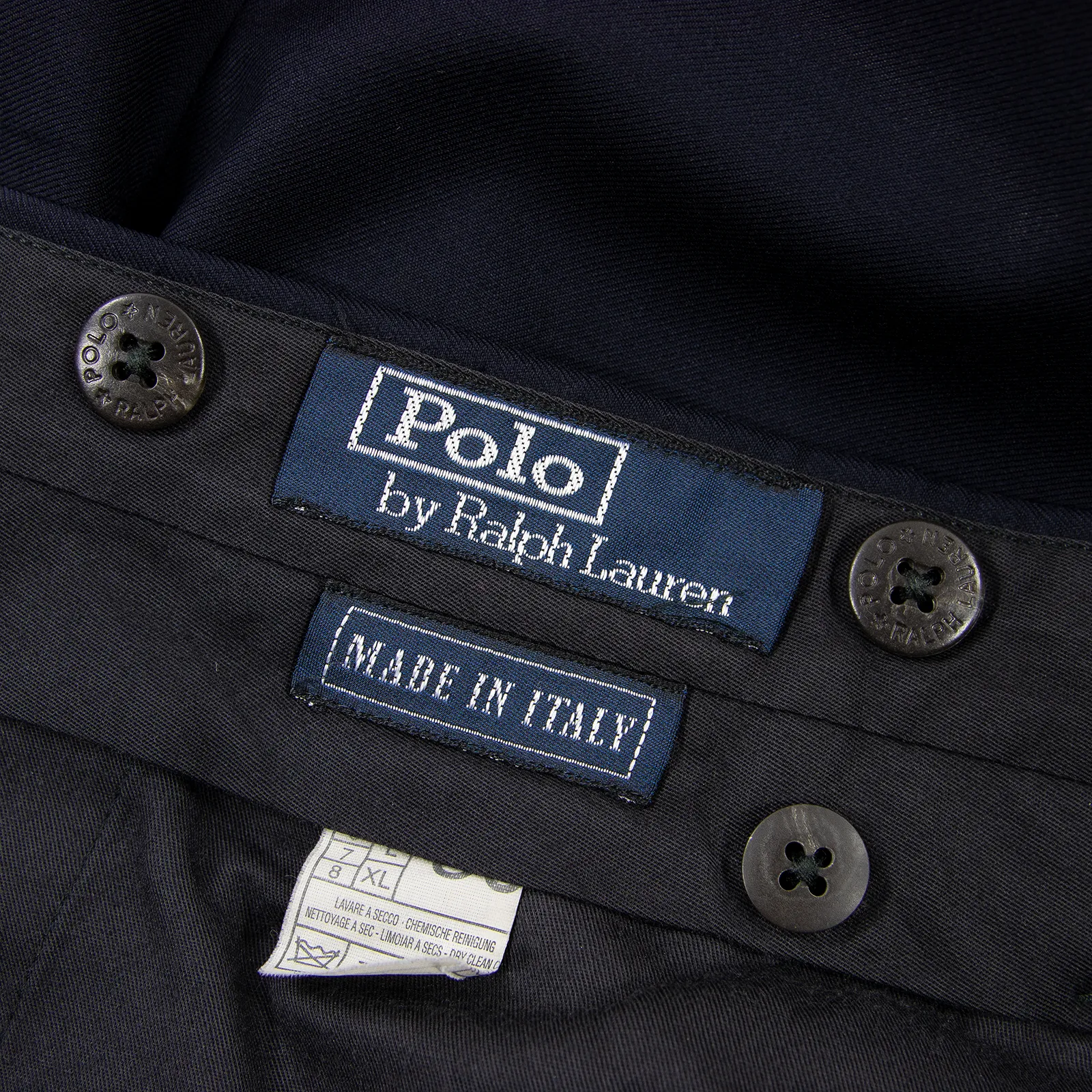 Polo Ralph Lauren Navy Blue Wool Twill Unlined Pleated Front Dress Pants 36W
